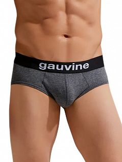 Эластичные брифы из тонкого хлопка темно-серого цвета GAUVINE 49892